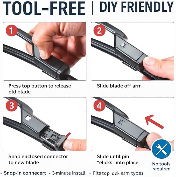 Windshield Wiper Blades for Ford Bronco Sport 2021 2022 2023 2024 2025 (Not Fit Bronco) - Complete Set Front & Rear (22"+21"+9") All-Season Wipers