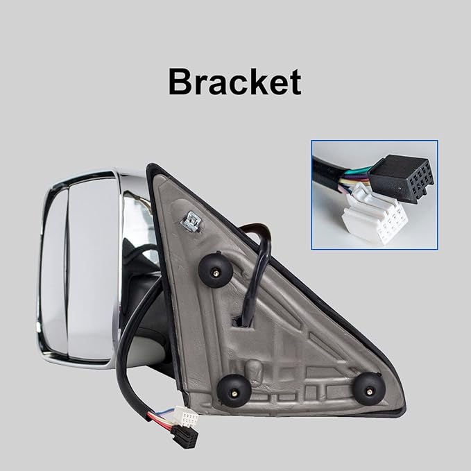 WLLW Towing Mirrors fit for 2009 2010 2011 2012 2013 2014 2015 2016 2017 2018 Dodge Ram 1500 2500 3500 Pickup with Power Adjusted Heated Turn Signal Light Temperature Sensor Puddle Lamp Chrome Cap