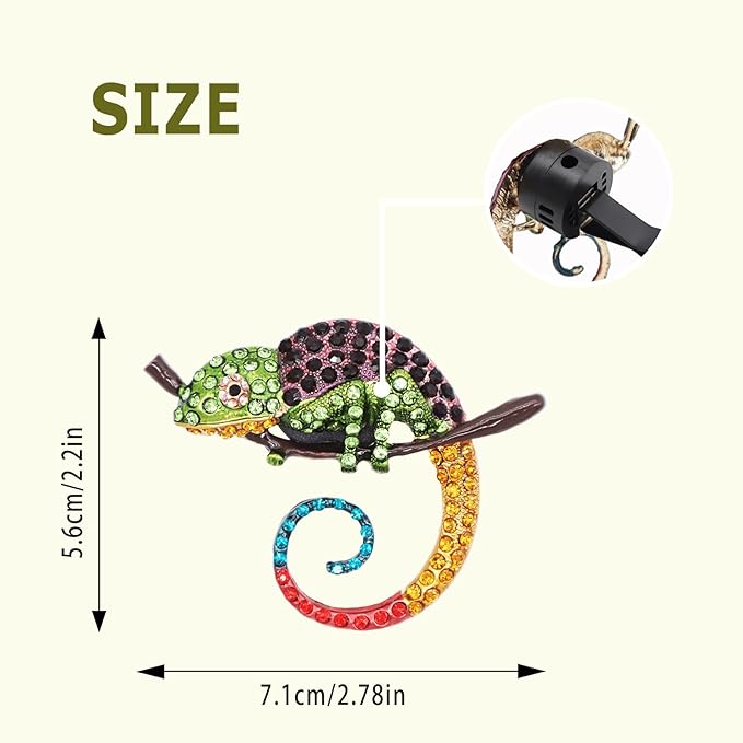 Bling Car Accessories Chameleon Air Freshener Vent Clips Long Lasting Aroma Diffuser Cute Colorful Lizard Decor for Women Teens