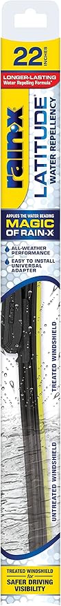 Rain-X 5079279-2 Latitude 2-In-1 Water Repellent Wiper Blades, 22 Inch Windshield Wipers (Pack Of 1), Automotive Replacement Windshield Wiper Blades With Patented Rain-X Water Repellency Formula
