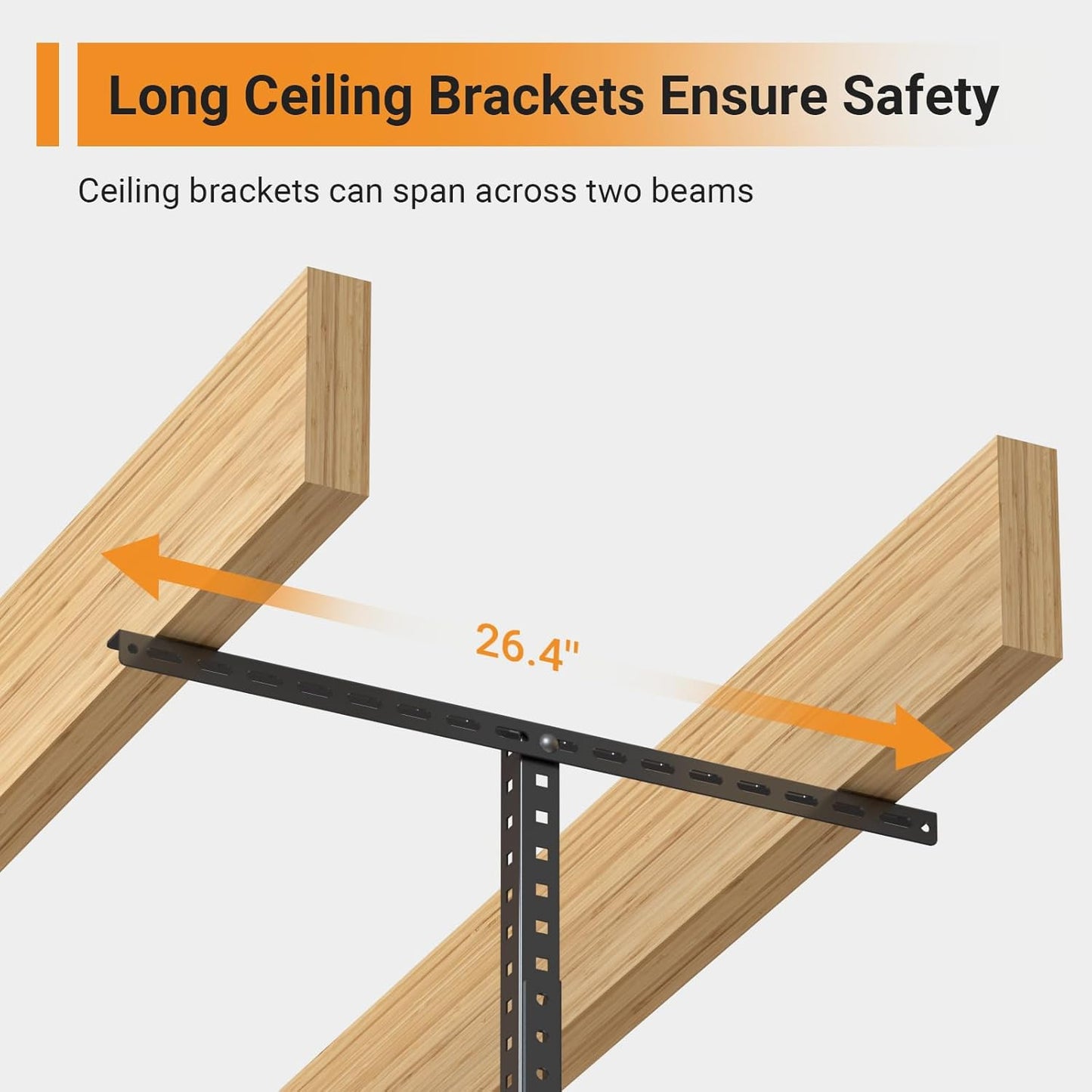 2ftx8ft Overhead Garage Storage Rack, Heavy-Duty Metal Garage Ceiling Storage Rack, 22''-40" Adjustable Ceiling Drop-Down, 400 lb. Loading Weight Capacity, Black