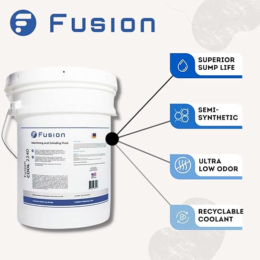 Machining, Grinding, and Cutting Fluid | Fusion Cool 2240 | General Purpose Coolant, Cutting Oil and Machine Shop Operations | Semisynthetic (5 Gallon)