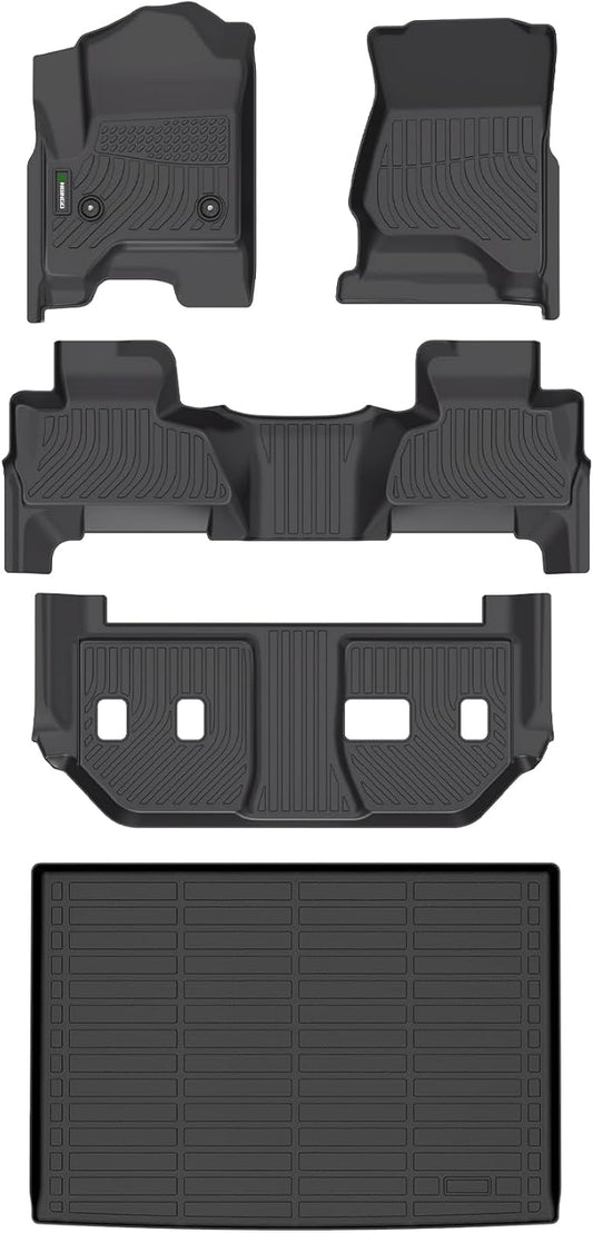 ANBINGO®Floor Mats Fit for Chevy Suburban & GMC Yukon XL (with 2nd Row Bench Seat) 2015-2020 All Weather Rugs for Chevy Suburban TPE Car Mats for GMC Yukon XL Rubber Trunk Carpet for Chevy Suburban