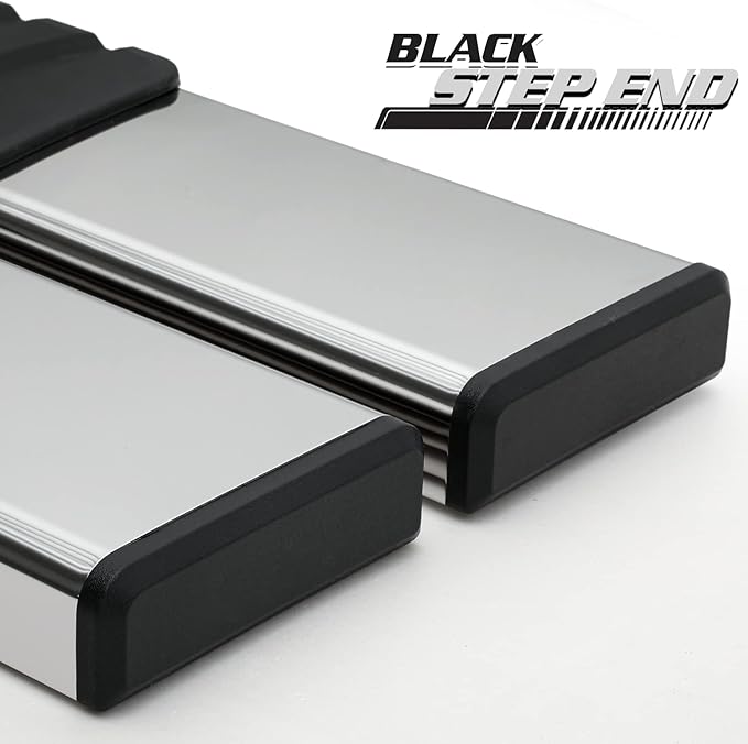 M-Auto 6.75" Running Boards Side Step Bars Compatible with 2019-2025 Chevy Silverado GMC Sierra 1500 2500HD 3500HD Crew Cab, Stainless Steel Side Step Nerf Bars, Polished Chrome