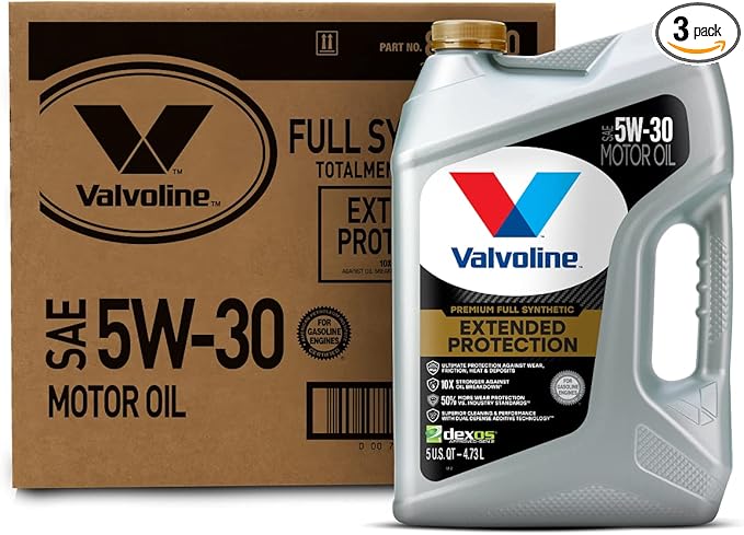 Valvoline Extended Protection Full Synthetic Motor Oil SAE 5W-30 5 QT, Case of 3