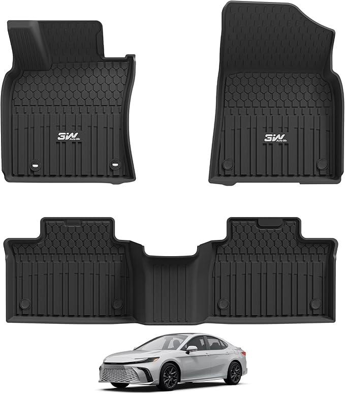3W Floor Mats for Toyota Camry 2025 2026, Custom Fit TPE All Weather Floor Liners for Toyota Camry (Include Hybrid/LE/SE/XLE/XSE) Accessories, Black