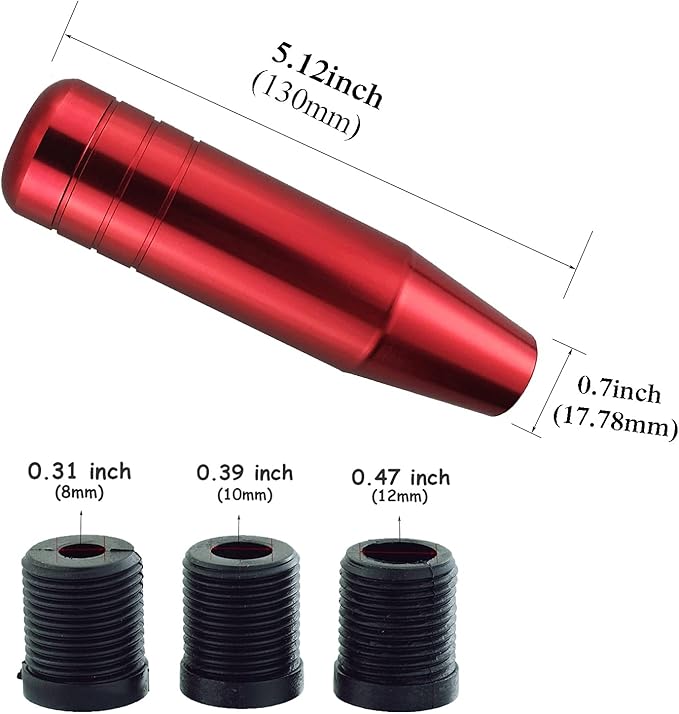 Abfer 5" Red Shift Knob, Aluminum Alloy Weighted Shifter Knobs Metal Gear Lever Stick Handle Fit Most Automatic Manual Vehicle
