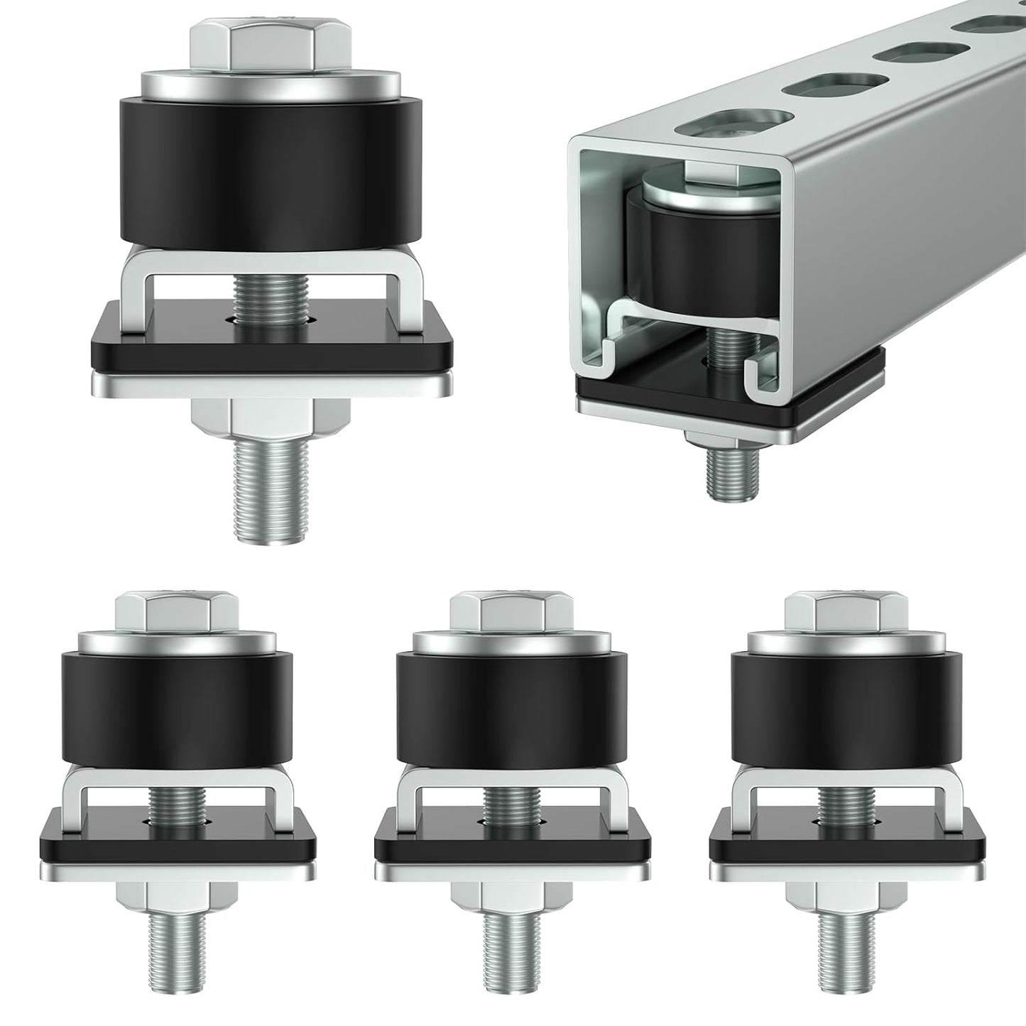 SKTREX Anti-Skid designTrolley Roller Wheels Limit Trolley Assembly Positioning for Unistrut Strut Channel with 1-5/8" Wide and All 1-5/8" or Taller Strut Channel Pack of 4