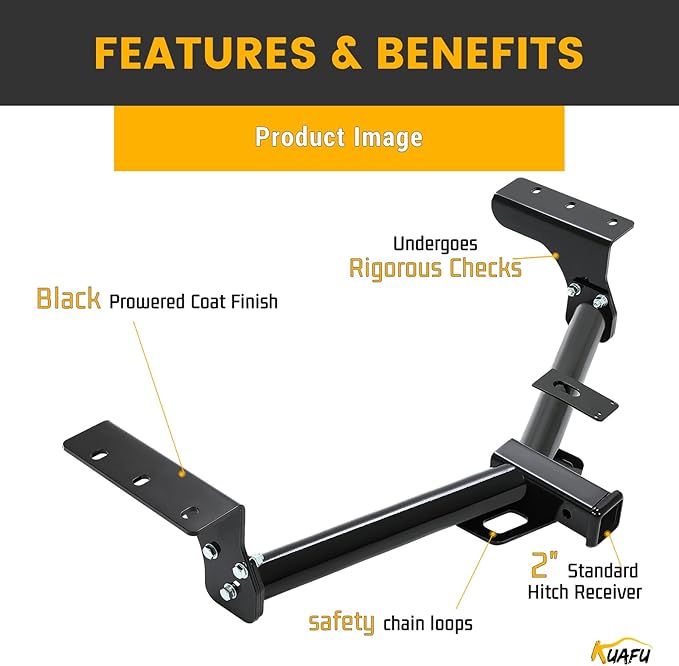 KUAFU Class 3 Trailer Hitch 2 Inch Receiver Compatible with 2006-2018 Toyota RAV4 Black Towing Hitch