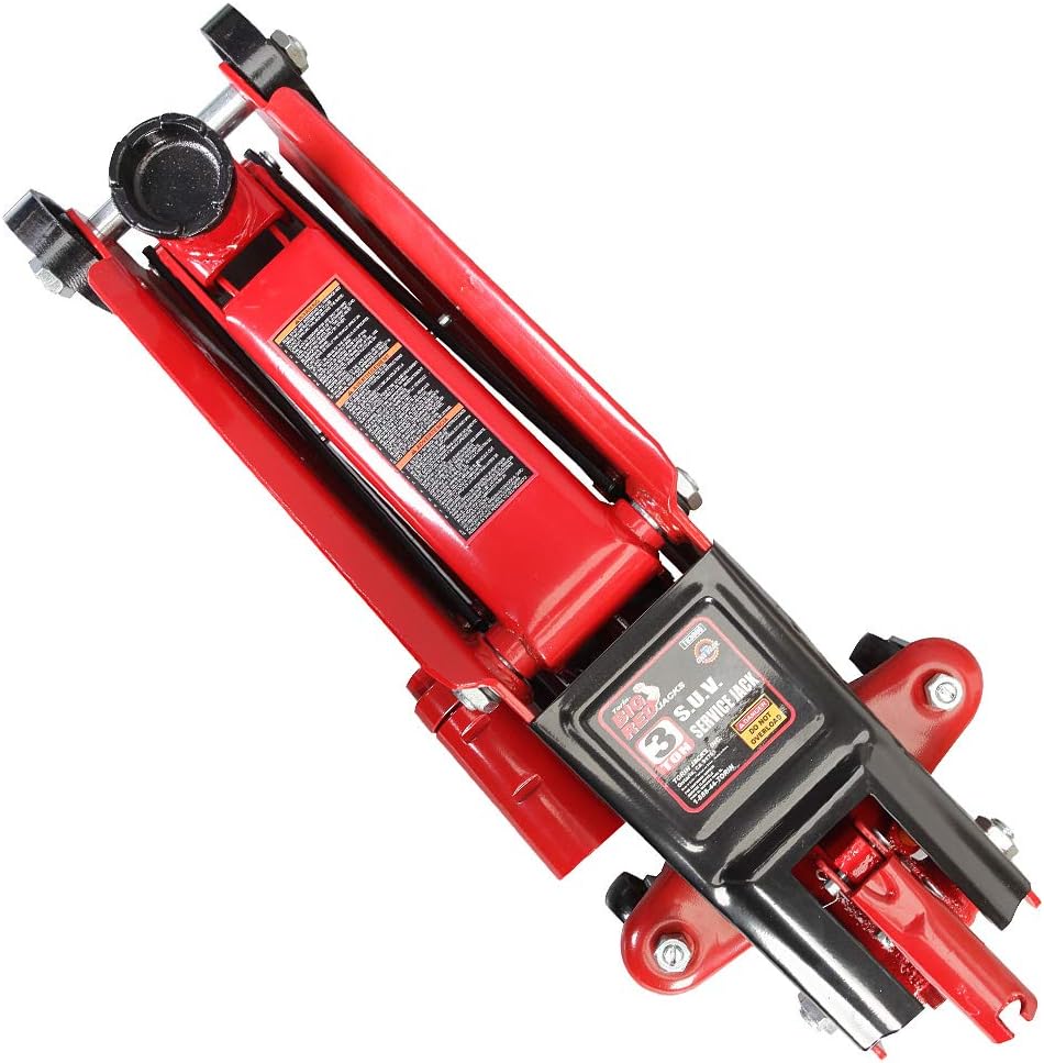 BIG RED T83006 Torin Hydraulic Trolley Service/Floor Jack with Extra Saddle (Fits: SUVs and Extended Height Trucks): 3 Ton (6,000 lb) Capacity, Red