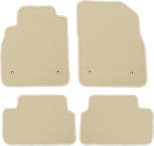 IKON MOTORSPORTS, Floor Mats Compatible with 2008-2015 Chevrolet Cruze, 2016 Cruze Limited, Factory Fitment Beige Nylon Front & Rear Car Floor Mat Liner Carpets Replacement 4PCS