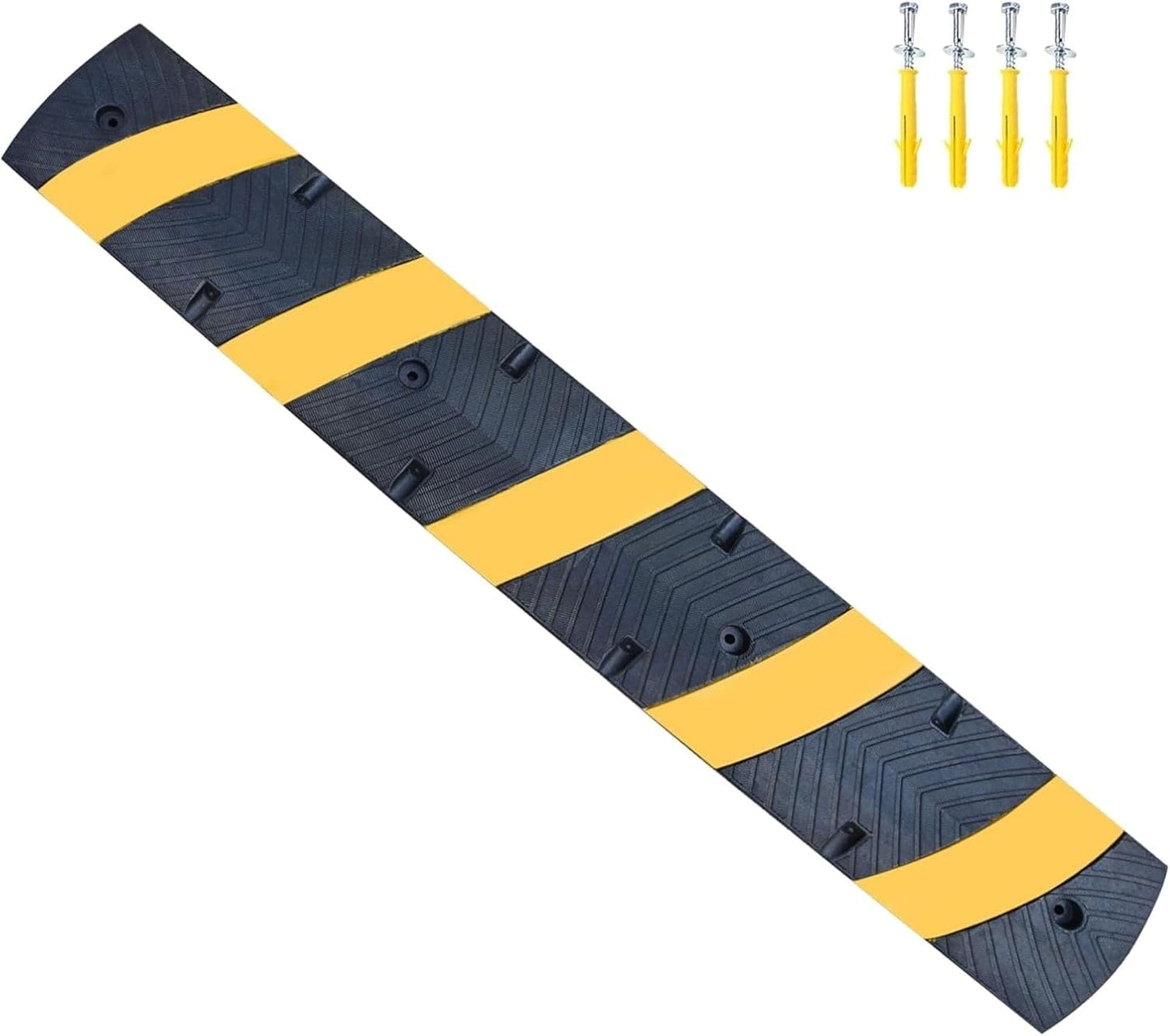 1 Pack 72 Inch Heavy Duty Rubber Speed Bump Ramp – Cable Protector, Driveway Garage Road Parking Lot Safety Control, Durable Anti-Slip Traffic Hump