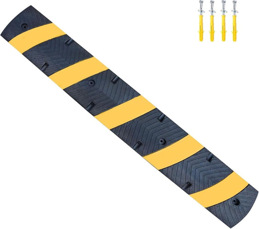 1 Pack 72 Inch Heavy Duty Rubber Speed Bump Ramp – Cable Protector, Driveway Garage Road Parking Lot Safety Control, Durable Anti-Slip Traffic Hump