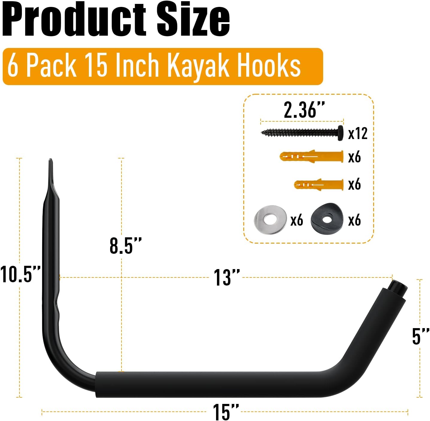 UNITEDPOWER Kayak Storage Racks, Garage Hangers, Wall Hooks for Canoe, Ladder, Bicycle, Folding Chairs, Surfboard, Snowboard, Hose and Tools, Indoor, Outdoor