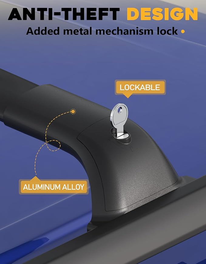 Tuyoung All Aluminum Cross Bars Roof Racks Compatible with GMC Acadia 2017 2018 2019 2020 2021 2022 2023, Lockable 260lbs Heavy Duty Roof Rails Crossbars Luggage Cargo Carrier Rooftop SUV Accessories