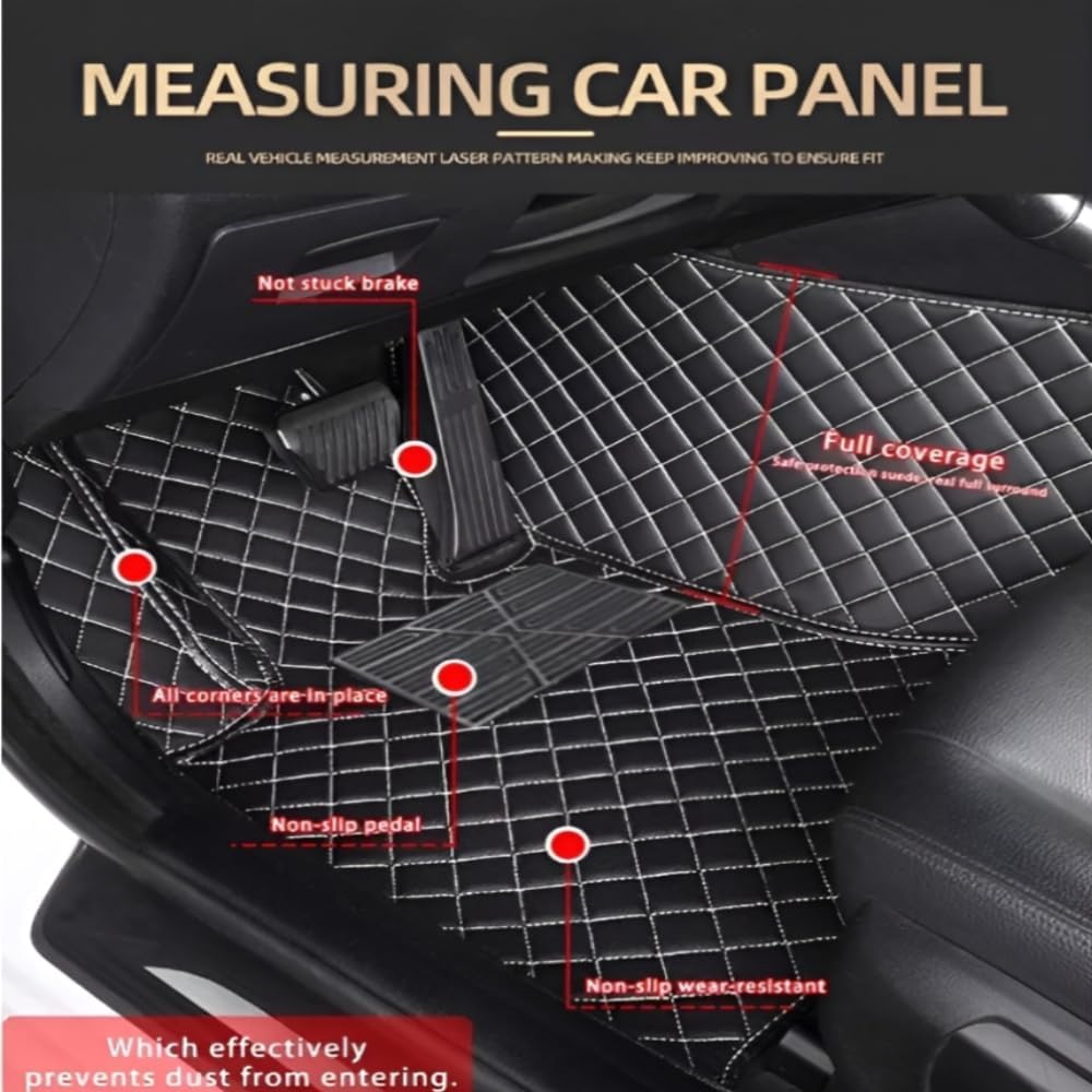 Add Personal Touch to Your Vehicle with IMEISH Customizable Logo Text Car Mats for 99% of vehiclesPads Protection Non-Slip Leather Floor Liners (Black Green Stripe)