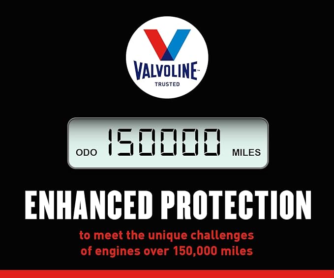Valvoline High Mileage 150K with Maxlife Plus Technology Motor Oil SAE 10W-30 1 QT, Case of 6