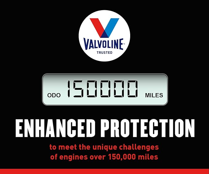 Valvoline High Mileage 150K with Maxlife Plus Technology Motor Oil SAE 5W-20 1 QT (Pack of 2)
