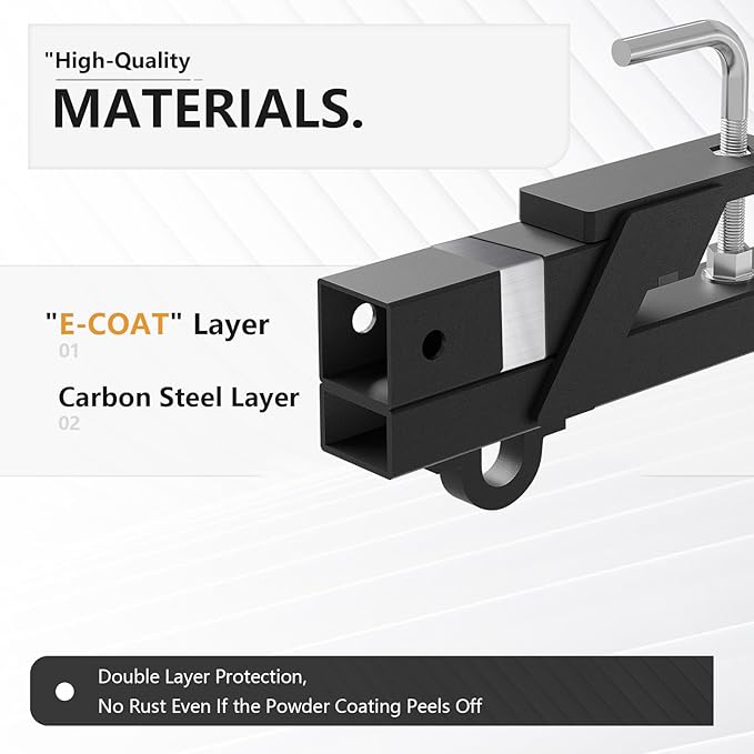 Tow Hitch 2 Inch, Clamp-On Tractor Bucket Hook Receiver Adapter Quick Attach Receiver Chain Hook for Lifting and Carrying Ring, 1100 LB Towing Capacity, Compatible with 2" Front Bucket Lips