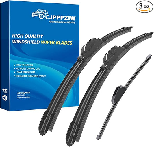 CJPPPZIW® Windshield Wipers-24"+20"+10" Replacement for 2020 2021 2022 2023 Kia Soul Premium All-Season Front and Rear Wiper Blades,Original Factory Quality(Pack of 3)