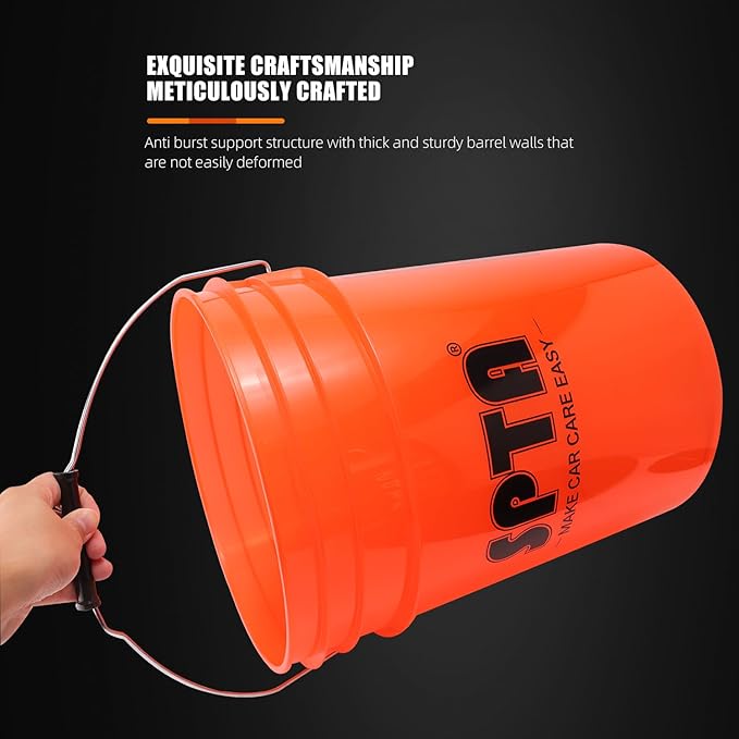 SPTA 33Pcs Car Wash Bucket Set, 20L Scratch Free Detailing Bucket with Car Wash Filter Wash Mitt Sponge Towels Tire Detailing Brush Set, Exterior Interior Car Detailing Set, Complete Car Care Tools