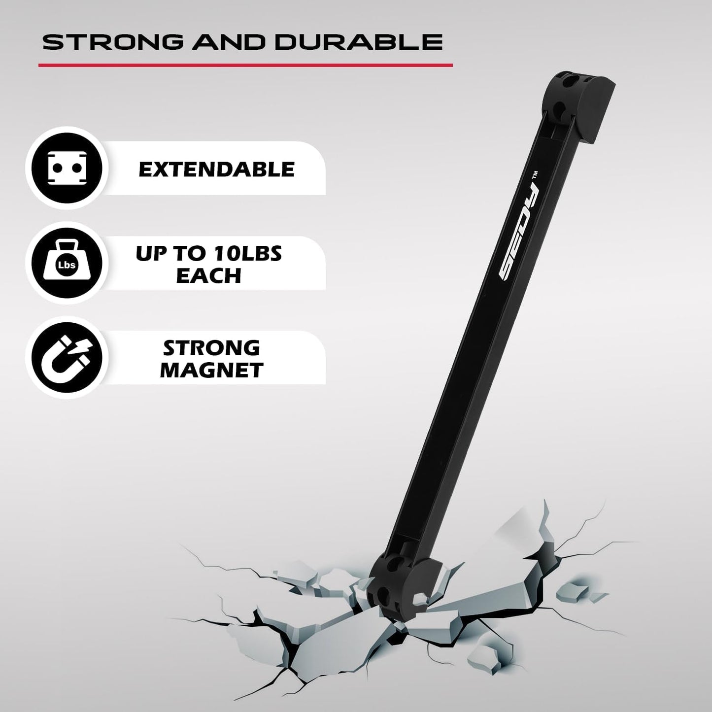 Magnetic Tool Holder Storage Organizer: 7-Piece Garage Wall Mount Rack Organization Strip Power Magnet Organizers Mounted Workbench Board Slatwall Van Hanger