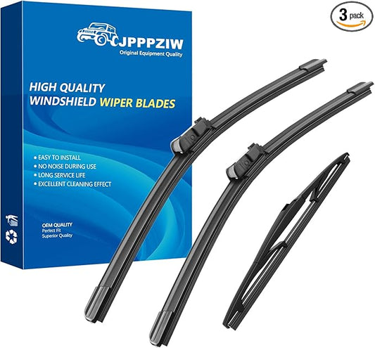 CJPPPZIW® Windshield Wipers-24 Inch+18 Inch+14 Inch Replacement for 2017-2024 Mazda CX-5 CX5/2016-2024 CX-9 CX9 Wiper Blades for My Car,Quality Front and Rear Wiper Blades(Pack of 3)