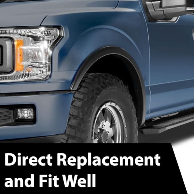 CHEDA Fender Flares Compatible with Ford F150 2018-2020 Black Factory Style Textured Paintable 4PCS