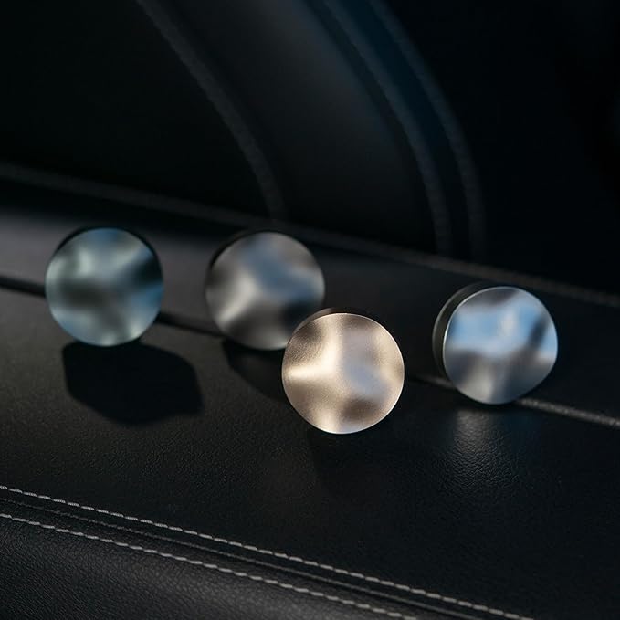 THEDOTS Series Metal Wave Car Air Freshener Vent Clip, Cashmere Wood Chestnut, Water Ripple Design, Long-lasting Fragrance, Gift for Drivers