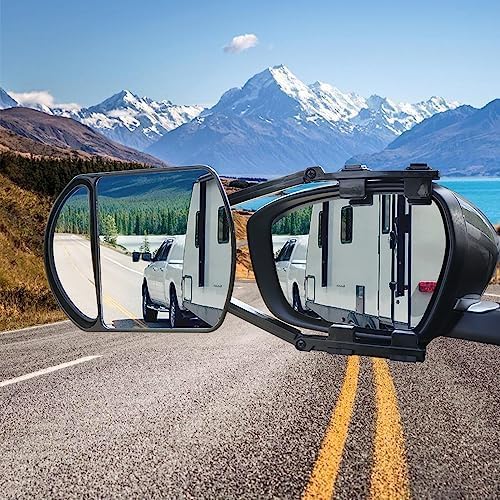 Towing Mirrors, Mirror Extensions For Towing, 360 Degree Rotation Clip-on Dual View Tow Mirrors for Vehicle Car Truck Trailer, 2pcs