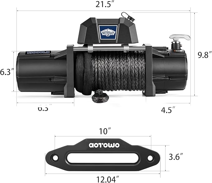 13000 lb Electric Winch 12V Winch Waterproof Synthetic Rope Fit SUV Truck Jeep Wrangle
