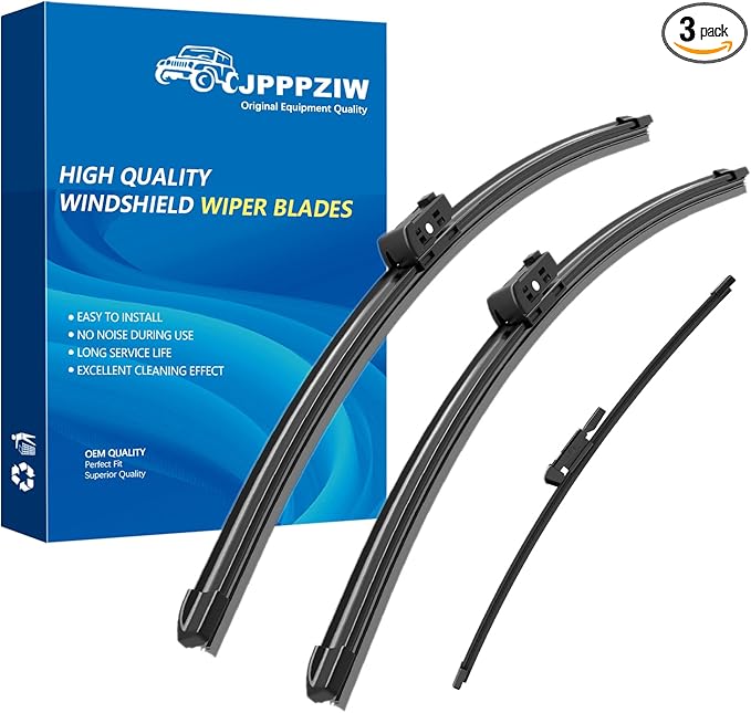 CJPPPZIW® Windshield Wipers-26"+18"+11" Replacement for 2015-2021 VW Golf/2015-2019 E-Golf/Golf R/Golf SportWagen Premium All-Season Front and Rear Wiper Blades,Original Factory Quality(Pack of 3)