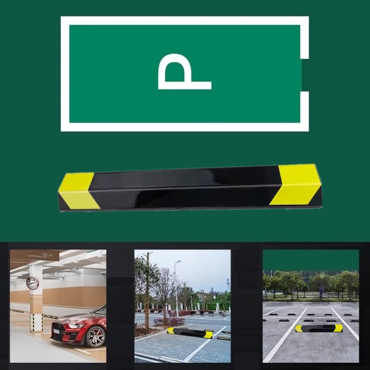16" Heavy Duty Parking Aid for Garage, Car Parking Stopper for Garage 1 Pack, Parking Aids Protects Car, Parking Stopper Easy to Install (1 Pack 16" L x 1.25H)