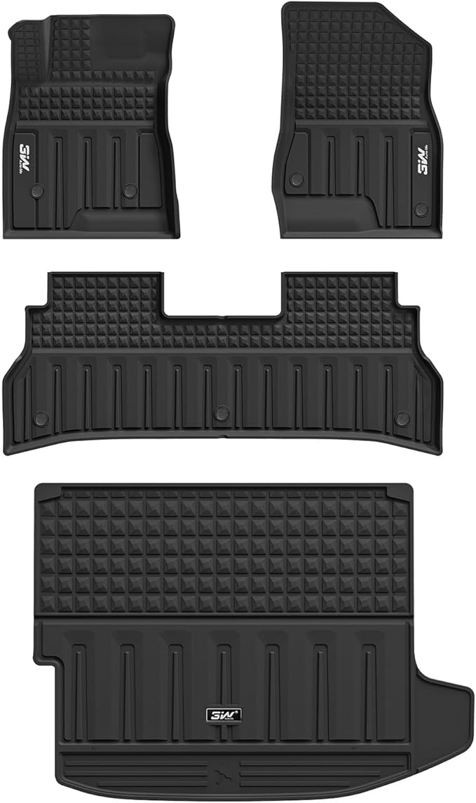 3W Floor Mats & Cargo Liner for Chevy Trax 2024 2025 2026, All Weather TPE Custom Fit Floor Mats for Cars, Car Mats Full Set for Chevy Trax Accessories, Black