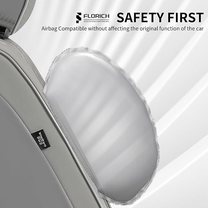 FLORICH Car Seat Covers, Leather Seat Cover for Cars Waterproof Seat Covers Full Set Universal Seat Covers for Cars Seats Protectors Car Seat Cushion Universal Fit for Most Cars SUV Trucks, Gray