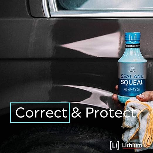 Lithium Seal and Squeal Car Paint Restorer, Polish and Sealant for Incredible Shine - Curable Amino Functional Polymers Fused with Si02 Ceramic Nano Technology - Lasts for up to 12 Months (16 oz)