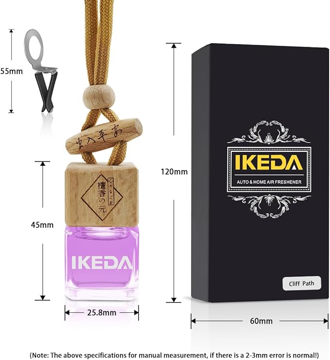Car Air Freshener | Square Hanging Car Scent with Vent Clip Bottle | Long Lasting Fragrance | Essential Oil Diffuser | Odor Eliminator Deodorizer (Square-Cliff Path)