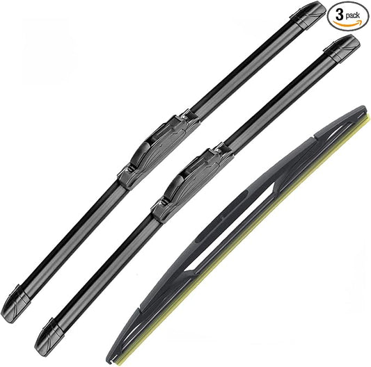 Front and Rear Windshield Wiper Blades (pack of 3pcs) Replacement for Honda Pilot 2016-2022 26" + 24" Front Windscreen Wiper and 14" Rear Wiper Blade