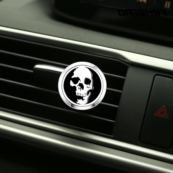 Essential Oil Car Diffuser Vent Clips Air Freshener Christmas Car Accessories for Women(Skull Head)