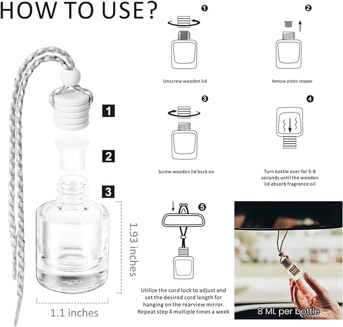 HoogaLife Car Air Freshener Hanging 2 Pack - Hotel Collection Diffuser Oil Inspired by M.y Way & The 0ne Hotel - NO.1000 Fragrance Oil, Car Fresheners for Women Made in USA (082)