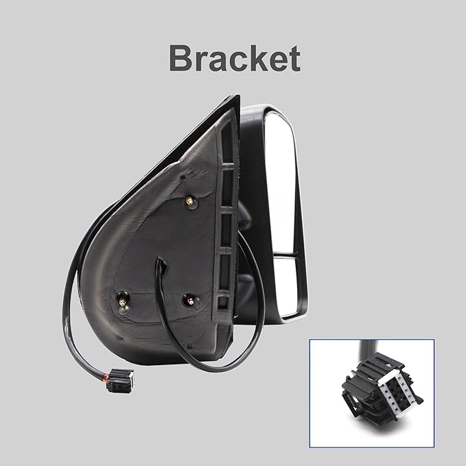 WLLW Towing Mirrors fit for 2007-2014 Chevy Silverado 1500 2500 3500 Suburban GMC Sierra Yukon with Power Heated LED Arrow Signal Light Manual Folding Telescoping Black Cap