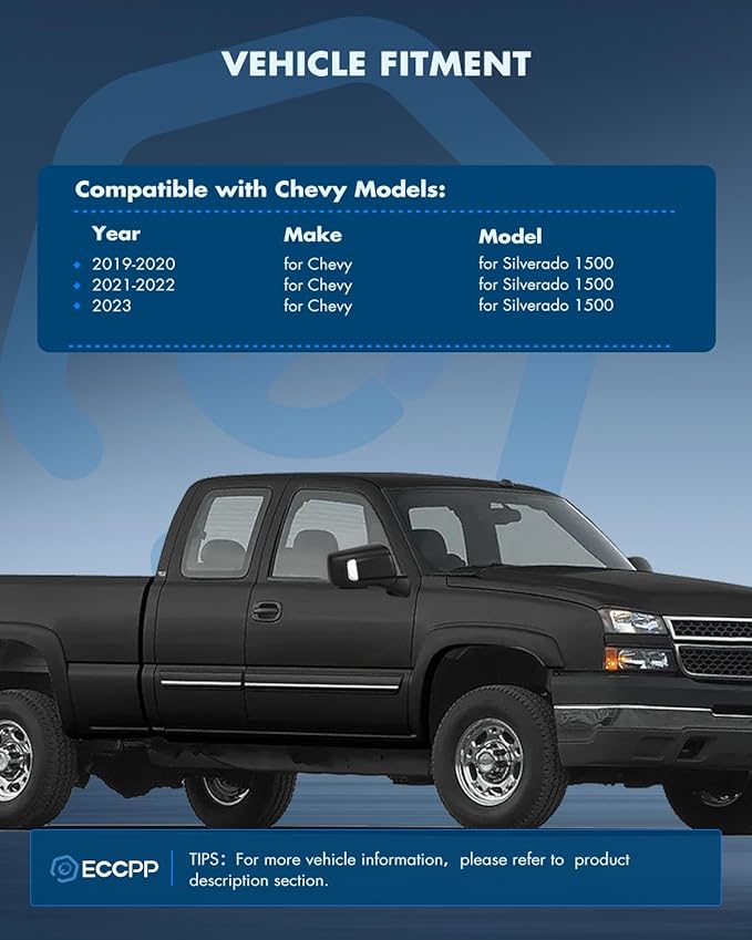 ECCPP Tow Mirrors Towing Mirrors Compatible With 2019-2023 For Chevy silverado 1500 With Left Right Side Blind spot light With Power Heated light on cover puddle light Temp sensor