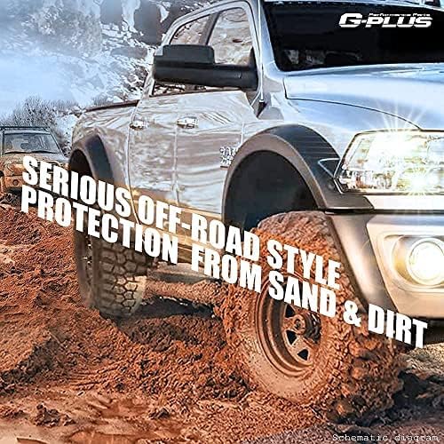 G-PLUS Fender Flares Compatible with Dodge Ram 2500/3500 2010-2018, ONLY Fit for Fleetside Models with 76.3" 98.3" (6.4ft, 8.2ft) Bed, Not Fit Dually and Chassis Cab Models