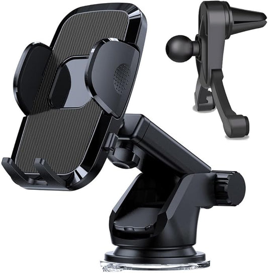 2025 Premium Universal Car Phone Mount 3-in-1 Upgraded Edition Compatible with Dashboard/Windshield/Vent/Truck Mounts Fits iPhone 17/16/15 Pro Max/14 and Samsung/Android Devices