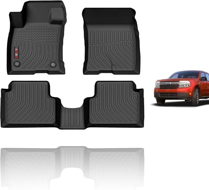KELCSEECS Floor Mats Custom for 2025 2024 2023 2022 Ford Maverick (Not Hybrid) & 2025 2024 2023 2022 2021 Bronco Sport 4-Door All Weather Car Mats Automotive Floor Liners Accessories Black