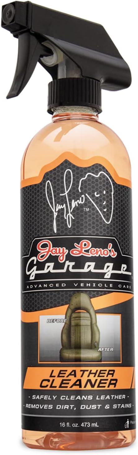 Jay Leno's Garage Leather Cleaner and Conditioner for Car Interior – Advanced Car Seat Leather Cleaner and Conditioner, Auto Leather Care Kit for Interior Detailing and Upholstery Cleaning