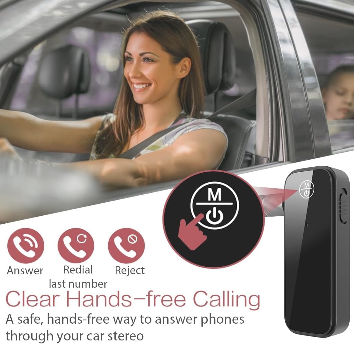 LOFICOPER Bluetooth Transmitter Receiver, Aux Bluetooth 5.0 Adapter for Car, 2 in 1 Wireless 3.5mm Audio Adapter for TV, Speakers, Stereo Systems, Headphones