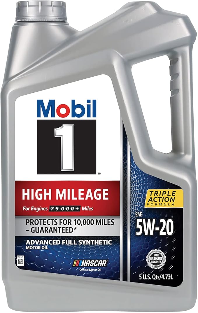 Mobil 1 Motor Oil 5W-20, 5 Quart | Full Synthetic | High Mileage | Pack of 2