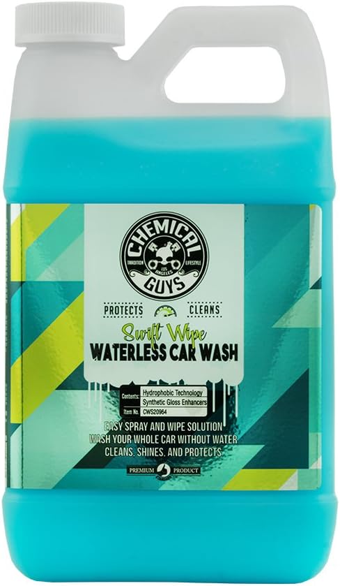 Chemical Guys Swift Wipe Sprayable Waterless Car Wash - Easy Spray & Wipe Cleaner for Cars, Trucks, Motorcycles & RVs, Safe on Paint, Glass & Wheels, Eco Friendly Formula, 64 oz (Half Gallon)