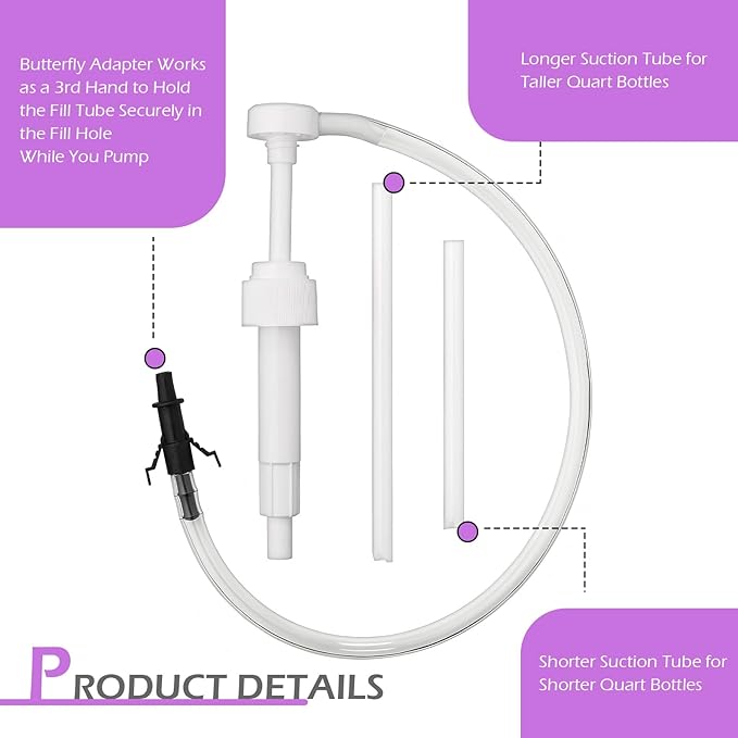 Transmission Fluid Pump Kit, Fluid Transfer Pumps, Auto Brake Fluids Change Oil Push-Pump Kits, Car Lower Unit Gear Oil Pumps, with 3/8 inch Swivel, 8mm 10mm Adapters, 8cc Per Pumps Stroke